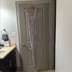 Elegant Silver Sequin Prom Dress